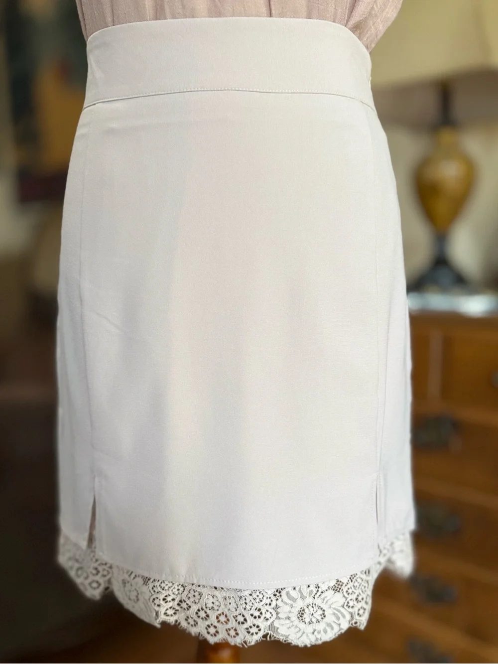 NWT Hem & Thread Blush Lace-Trim Mini Skirt